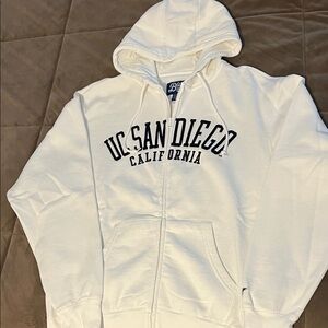 NWOT White UC San Diego zip up Hoodie